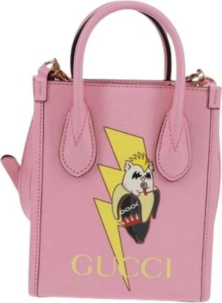 Gucci Pre-owned Leather gucci-bags - Dames - Vintage Mini Tas - Roze - ONE Size - Vintage