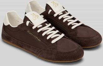 Marc O'Polo Sneaker aus echtem Leder in Dunkelbraun, Gr&ouml;&szlig;e 37