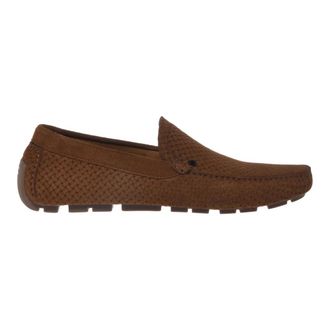 Baldinini Suede Woven Print Loafer - male - Baldinini - Loafers - Brown - 9 1/2 UK - Shoes