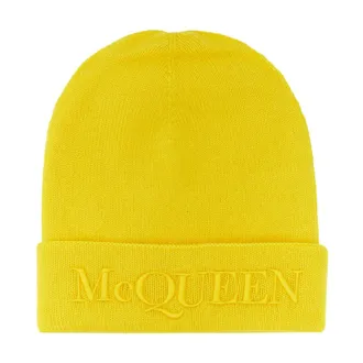 Alexander McQueen Alexander McQueen, Beanies, male, Yellow, Size: L Beanie