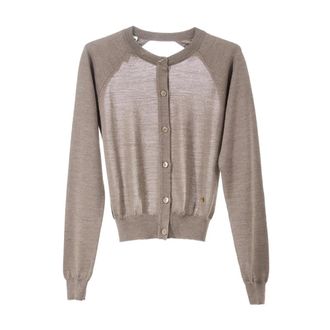 Moschino Open Rug Beige Vest - Dames - Vesten - Beige - M - Wol - Truien & Vesten
