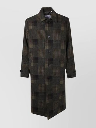 Les Deux wool patchwork single breasted coat