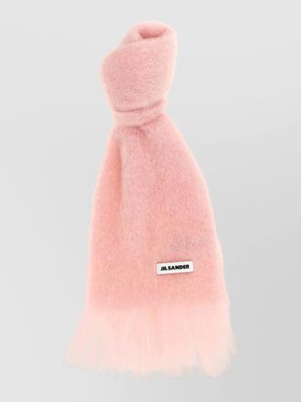 Jil Sander mohair scarf soft texture fringed edges