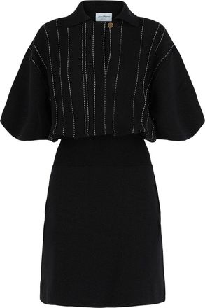 Ferragamo Contrast Stitch Knit Wool Dress