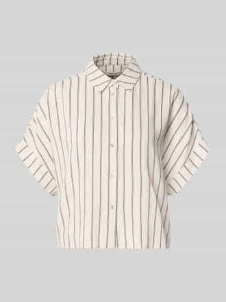 Selected Boxy Fit Leinenbluse mit Allover-Muster Modell VIVA in Ecru, Gr&ouml;&szlig;e 36