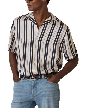 Reiss Amos Wide Stripe Print Shirt
