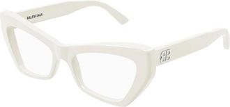 Balenciaga Witte Brillen Monturen - unisex - Brillen - Wit - 53 MM - Accessoires