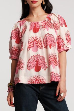 Frances Valentine Zonda Peacock Top in Oyster/multi at Nordstrom, Size X-Large