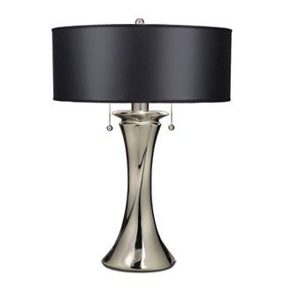 Loops 2 Bulb Twin Table Lamp Highly Polished Nickel Finish LED E27 60W Bulb in Metallics