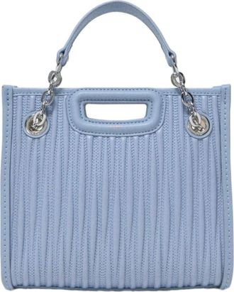 Maje Mini quilted leather tote bag in Blue Sky at Nordstrom, Size Medium