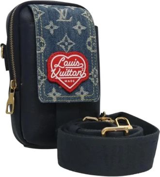 Louis Vuitton Tweedehands Canvas Louis Vuitton tassen - Dames - Vintage Schoudertas - Blauw - ONE Size - Vintage