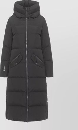 Woolrich long hooded down coat high neck