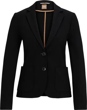 BOSS Jonalahra single-breasted blazer - women - Elastane/Polyamide/Viscose/Viscose/Polyamide/Spandex/Elastane - 42 - Black