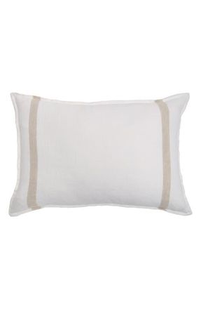 Pom Pom at Home Rory Linen Sham in White/Flax at Nordstrom, Size Standard