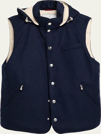 Brunello Cucinelli Mens Wool Flannel Vest