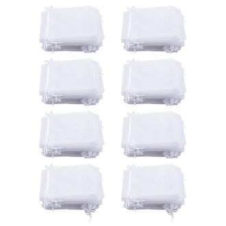 OEM 400 Bolsas De Regalo De Organza De 4 X 6 Pulgadas, Bolsas Con Cord&oacute;n Para Joyas, Bolsas Para Recuerdos De Bodas Y Fiestas (blancas)