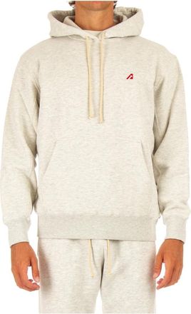 Autry Lichtgrijze Hoodie Sweater - Heren - Hoodies - Grijs - L - Katoen - Hoodies & sweatvesten