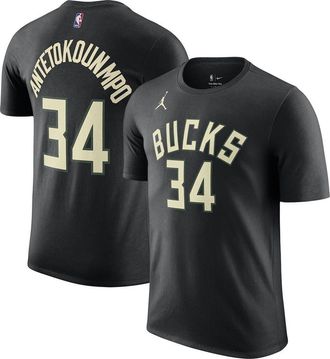 Jordan Brand Mens Jordan Brand Giannis Antetokounmpo Black Milwaukee Bucks 2022/23 Statement Edition Name & Number T-Shirt at Nordstrom, Size Xx-Large