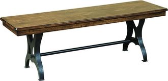 Intercon District Backless Dining Bench with Cast Iron Base