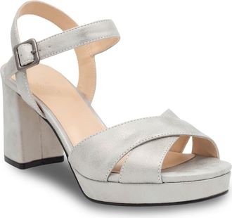 Paradox London Landon Ankle Strap Platform Sandal in Silver at Nordstrom, Size 6.5