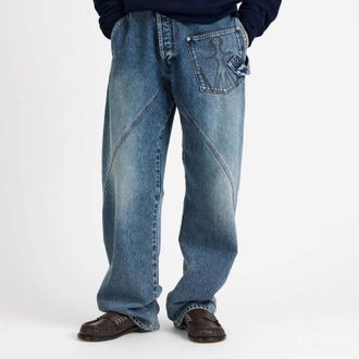 J.W.Anderson Mid-blue twisted-denim jeans