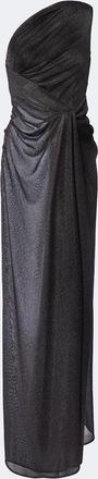 Dolce & Gabbana Gathered one-shoulder lam&eacute; gown