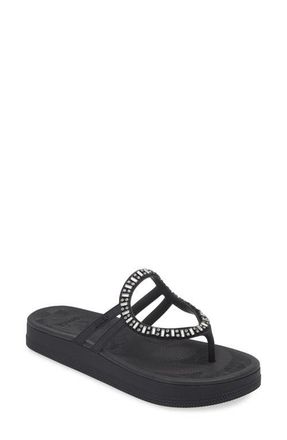 Sanuk Sunshine Crystal Platform Sandal in Blk at Nordstrom, Size 10