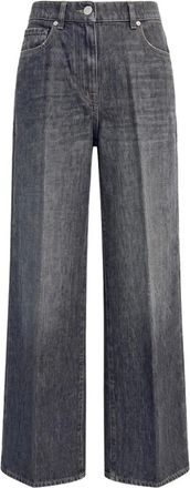 PESERICO Jeans, Dames, Grijs, XL, Katoen, Wide Jeans