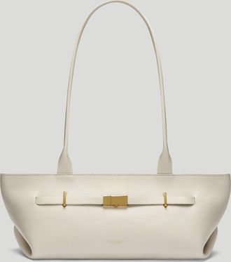 DeMellier The New York Shoulder in Off-White Small Grain Leather Shoulder bag