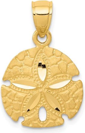 Diamond2Deal 14k Yellow Gold Sand Dollar Pendant