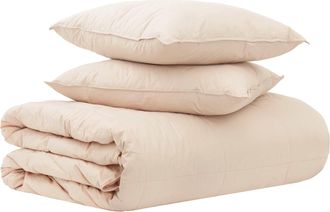 vidaXL Set Di Piumoni 2 Pz 200 X 240 Cm 250 Gsm Kapok Naturale Beige Vidaxl