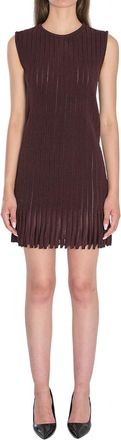 Alaia Dark Brown Crew Neck Mini Dress