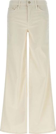 Mother White Cotton Flared Womens Pants