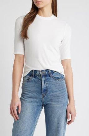 Frame Denim Rib Crewneck T-Shirt in White at Nordstrom Rack, Size X-Small