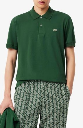 Lacoste Essentials Classic Fit Cotton Blend Piqu&eacute; Polo in Green at Nordstrom, Size 5
