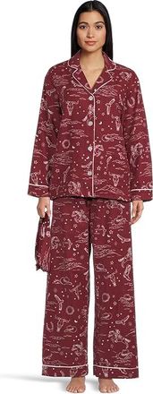 PJ Salvage Flannel PJ Set with Headband Womens Pajama Sets Hold Your Horses Port : LG (US 10-12), Cotton/Flannel