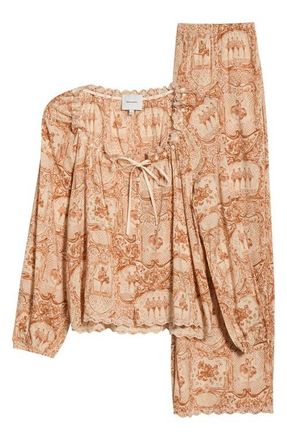Reformation Paloma Long Sleeve Pajamas in Ballerina at Nordstrom, Size X-Small