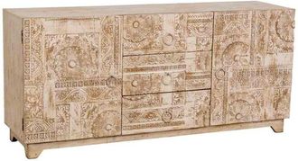 Wanderlust Deco Aparador De Madera Blanco 165x45x76h Cm