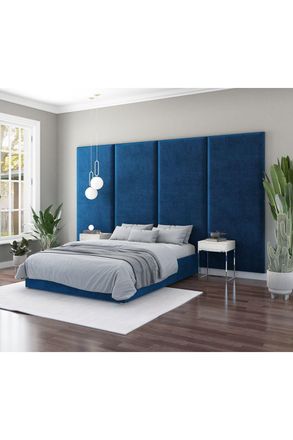 Aspire Home Accents Large Upholstered Headboard Wall Panel, UK Made in Navy