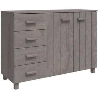 vidaXL Aparador Hamar Madera Maciza De Pino Gris Claro 113x40x80 Cm Vidaxl