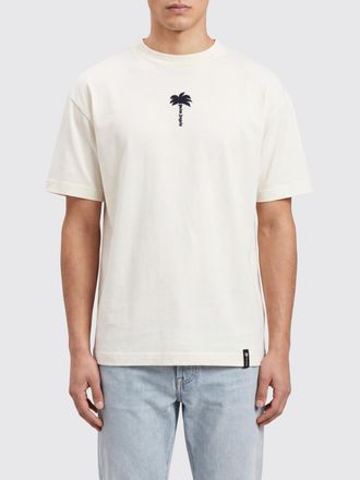 Palm Angels Crewneck T-Shirt in Cotton with Contrasting Logo