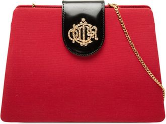 Dior Pre-owned Dior Canvas Crystal Embellished Logo Crossbody Ladies Z1OC55WL9AMD9U1G