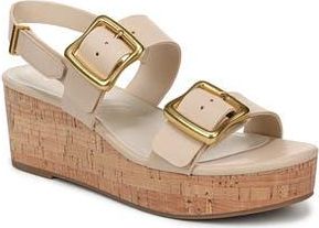 Franco Sarto Paizlee Platform Wedge Sandal in Linen Beige Faux Leather at Nordstrom Rack, Size 6.5