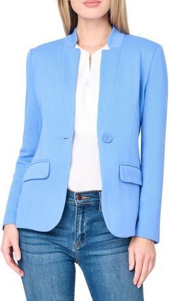 Gibsonlook Inverted Notch Collar Cotton Blend Knit Blazer in Bright Blue at Nordstrom, Size X-Large