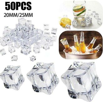 OEM 50 Piezas De Hielo Artificial Transparente Triturado, Cubitos De Hielo Para Rellenar Jarrones, Cubos De Hielo Cuadrados, 25 Mm X 50 Piezas, 11