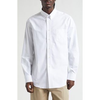 Givenchy Classic Fit Cotton Oxford Button-Down Shirt in White at Nordstrom, Size 38