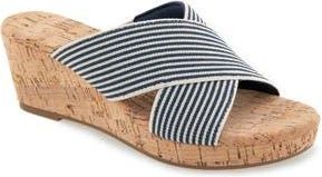 Kensie Jule Slide Sandal in Navy Stripe at Nordstrom Rack, Size 8.5
