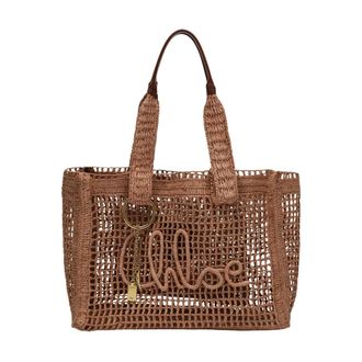 Chlo&eacute; Tote Bags, female, Brown, Size: ONE SIZE Summer Banana East-West Tote