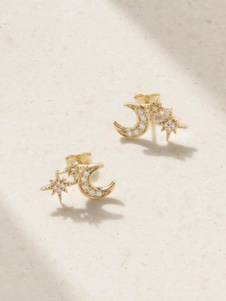 Sydney Evan Orecchini In Oro 14 Carati Con Diamanti Moon