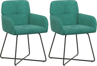 vidaXL Sillas De Comedor 2 Uds. Terciopelo Tuquesa 59 X 56,5 X 86 Cm Vidaxl